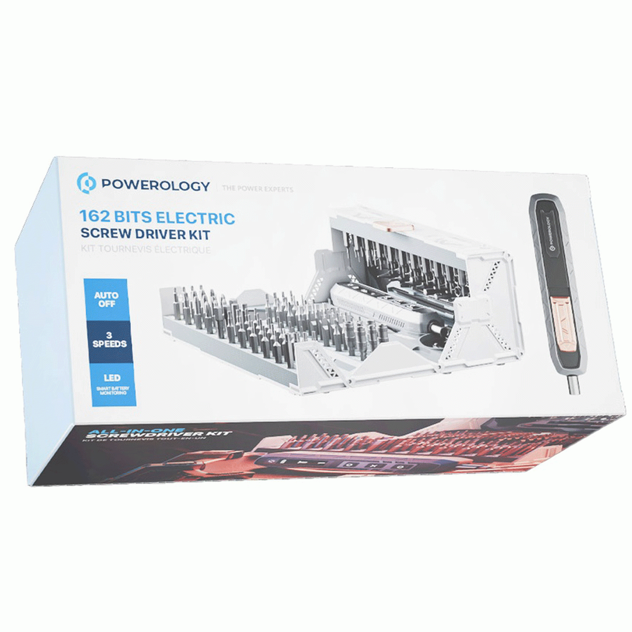 ست پیچ گوشتی شارژی امریکایی 162 پارچه POWEROLOGY